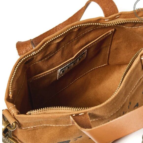 Feed Eleanor Canvas Eleanor Bag Ochre (Burnt Orange) Brown & Black - Picture 10 of 14